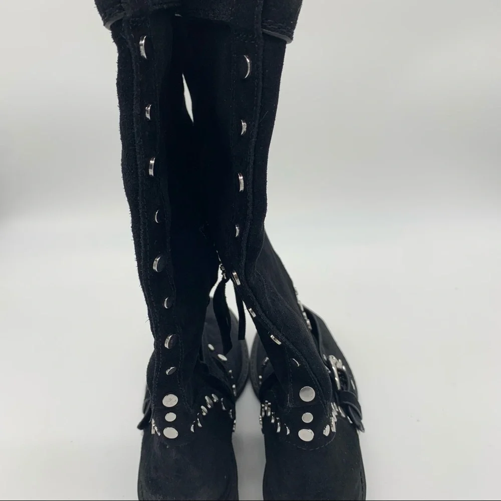 Sam Edelman Deryn Stud moto Boot Black Suedes‎ - Picture 5 of 6